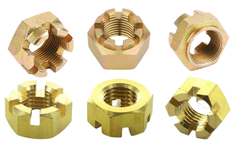 Brass-Slotted-Hex-Nuts